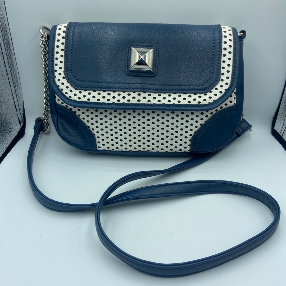 Charming Charlie Blue and White Crossbody Bag
